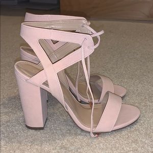 Tie block heel sandal